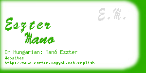 eszter mano business card